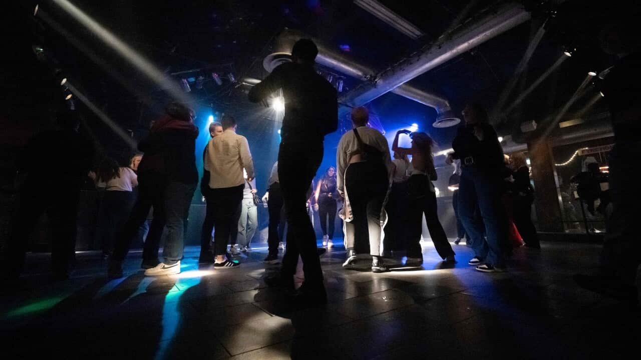 Night revellers celebrate at the KB nightclub in Malmoe, Sweden