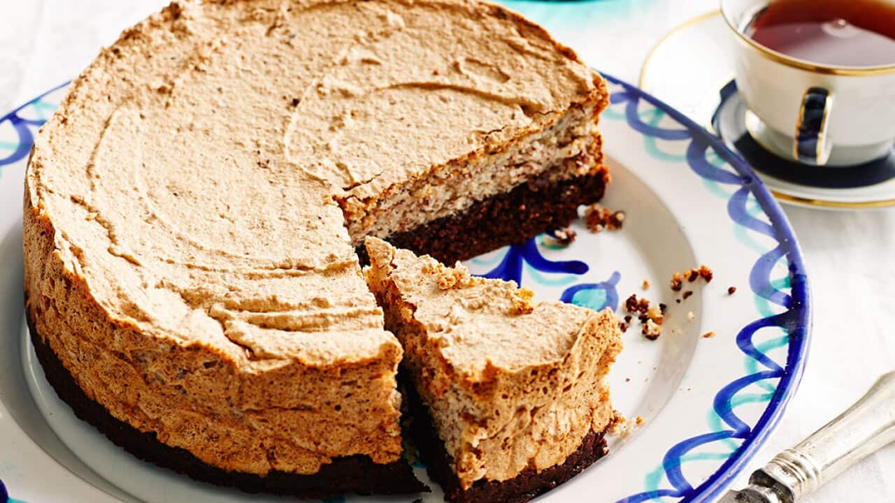 Flourless almond and choc torte