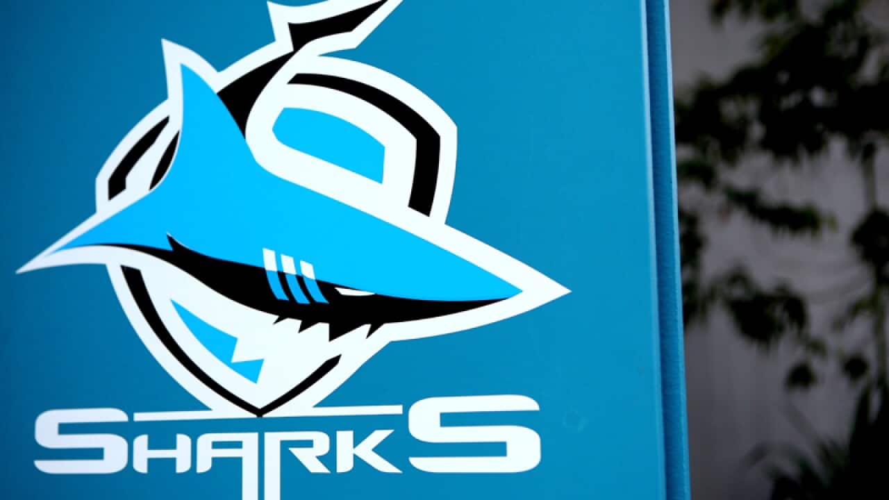 Sharks logo outside the Sharks Stadium