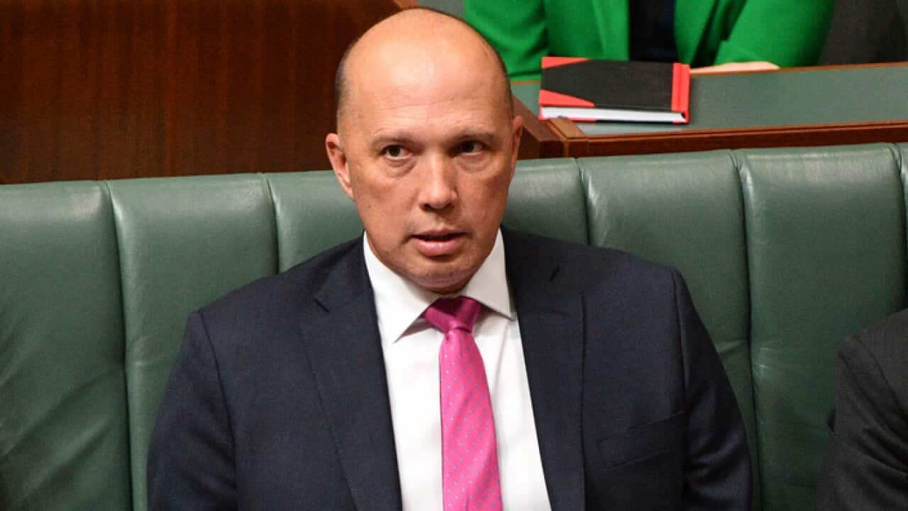 Minister for Home Affairs Peter Dutton during Question Time in the House of Representatives