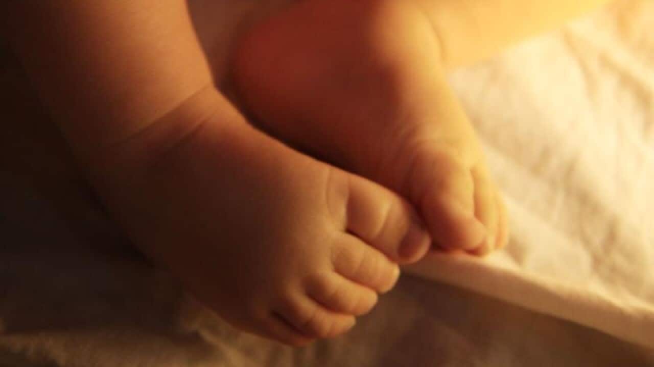 Stock photograph of a baby in Sydney