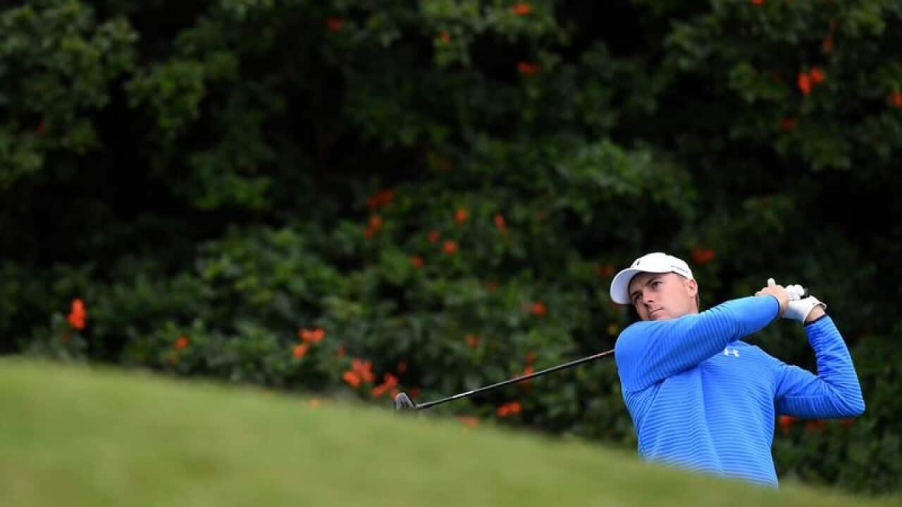 World number 2 Jordan Spieth tees off