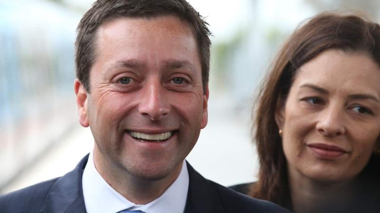 Victorian opposition Leader Matthew Guy with his wife Renae Guy