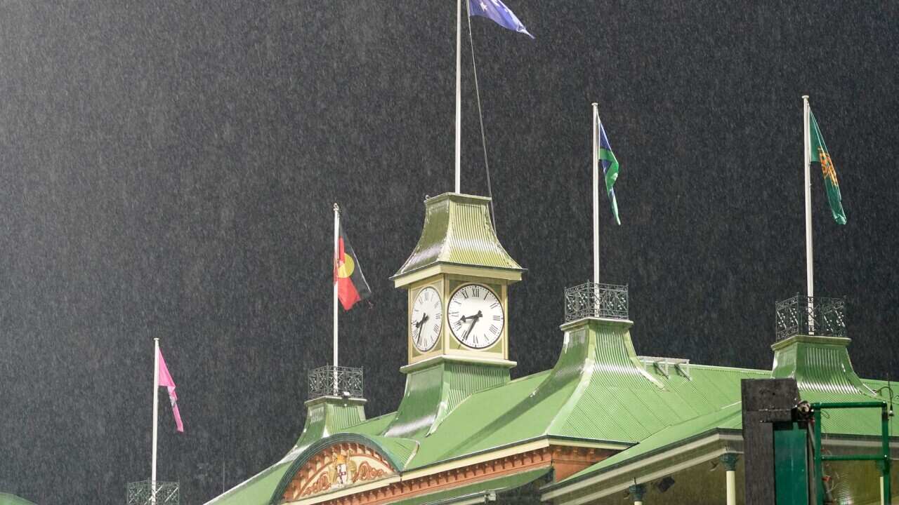 A scene cricket fans hope won't happen this weekend - rain at the SCG