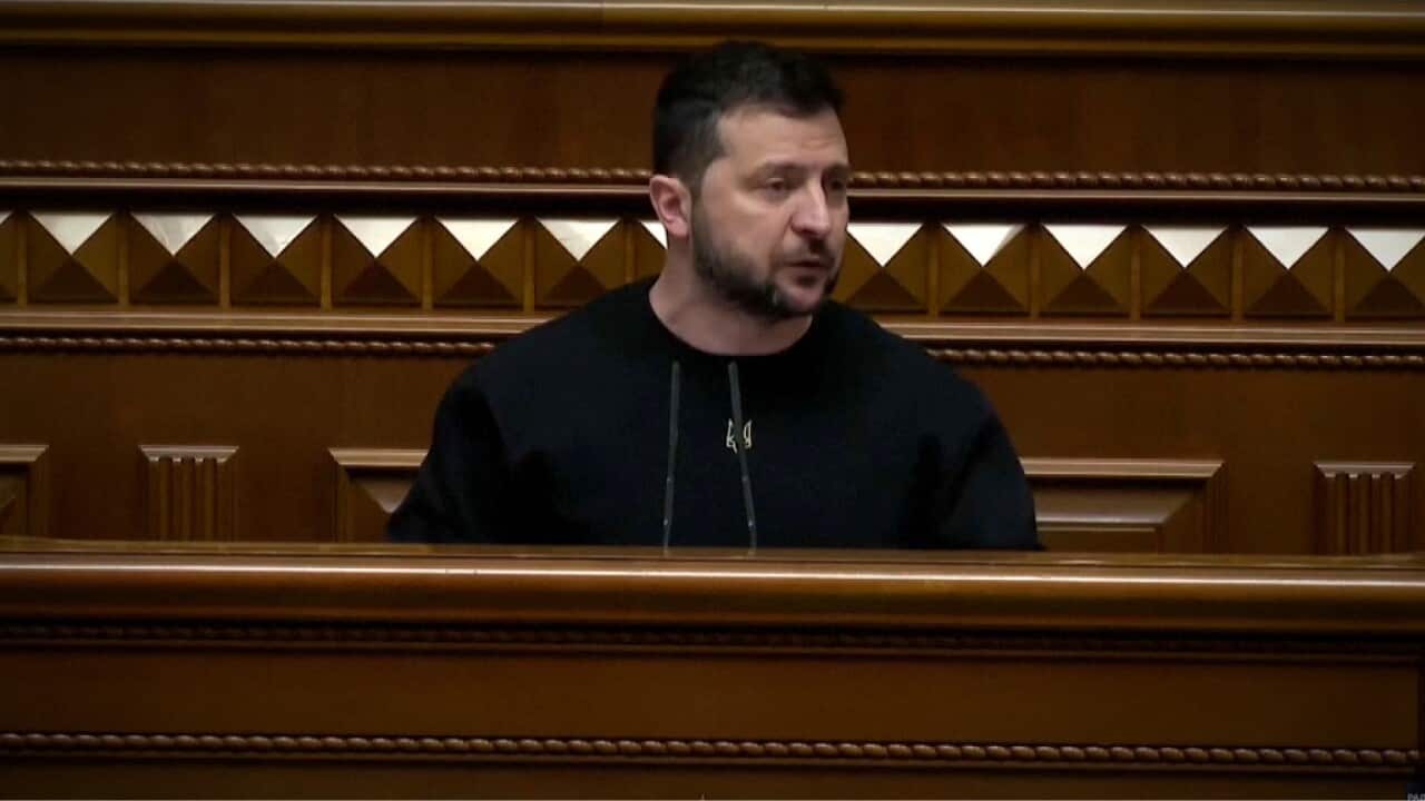 Vlodymyr Zelenskyy addresses the Ukrainian Parliament (AP).jpg