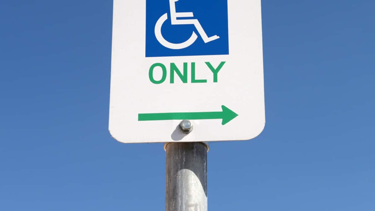 A disability sign is seen in Brisbane