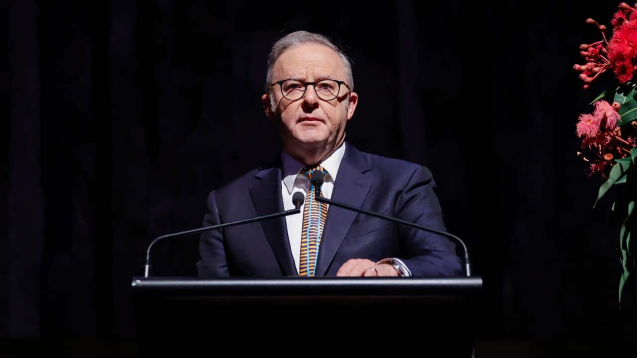 Prime Minister Anthony Albanese speaks at the national apology to the stolen generations anniversary breakfast