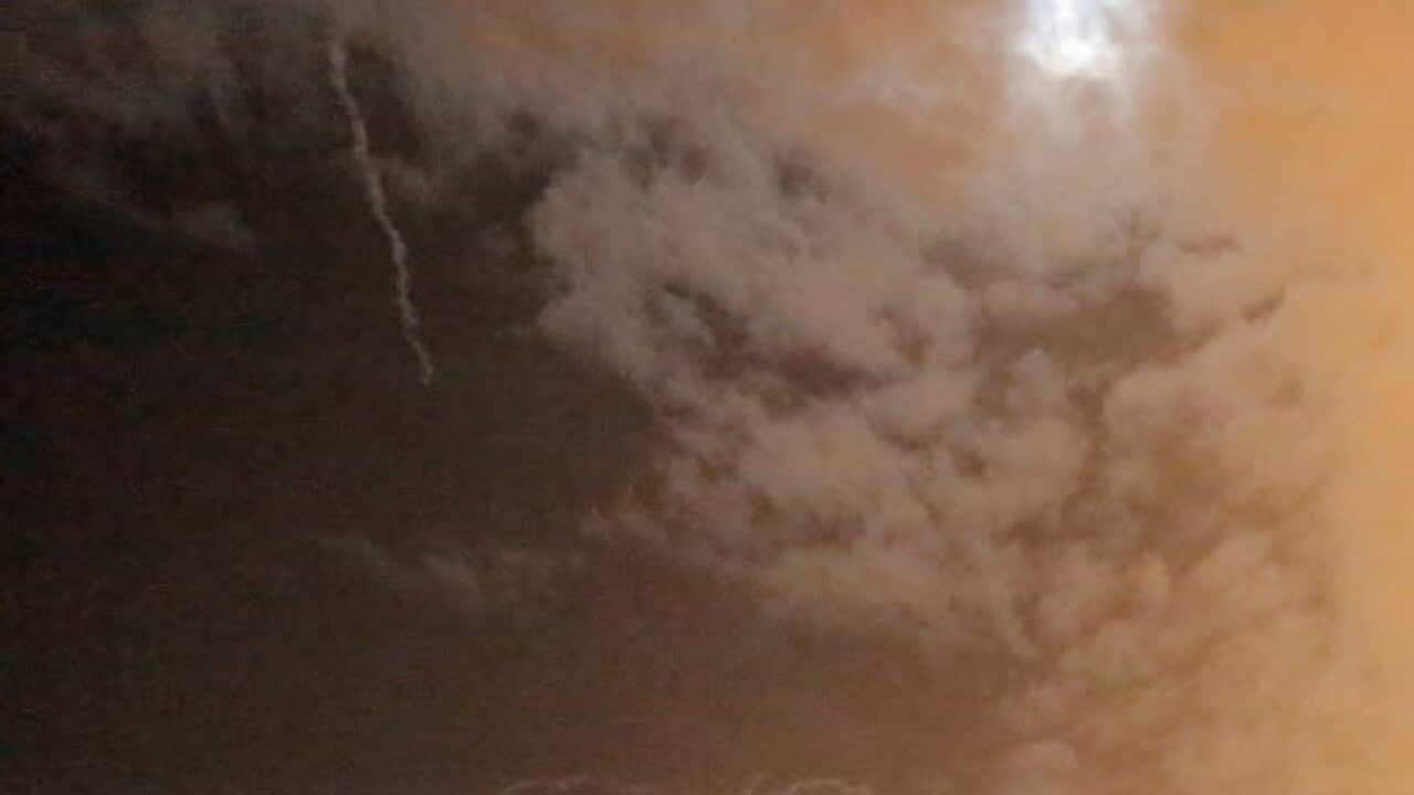 Syrian air defenses intercept Israeli missiles targeting an area in Damascus, Syria, 21 January 2019 (AAP)