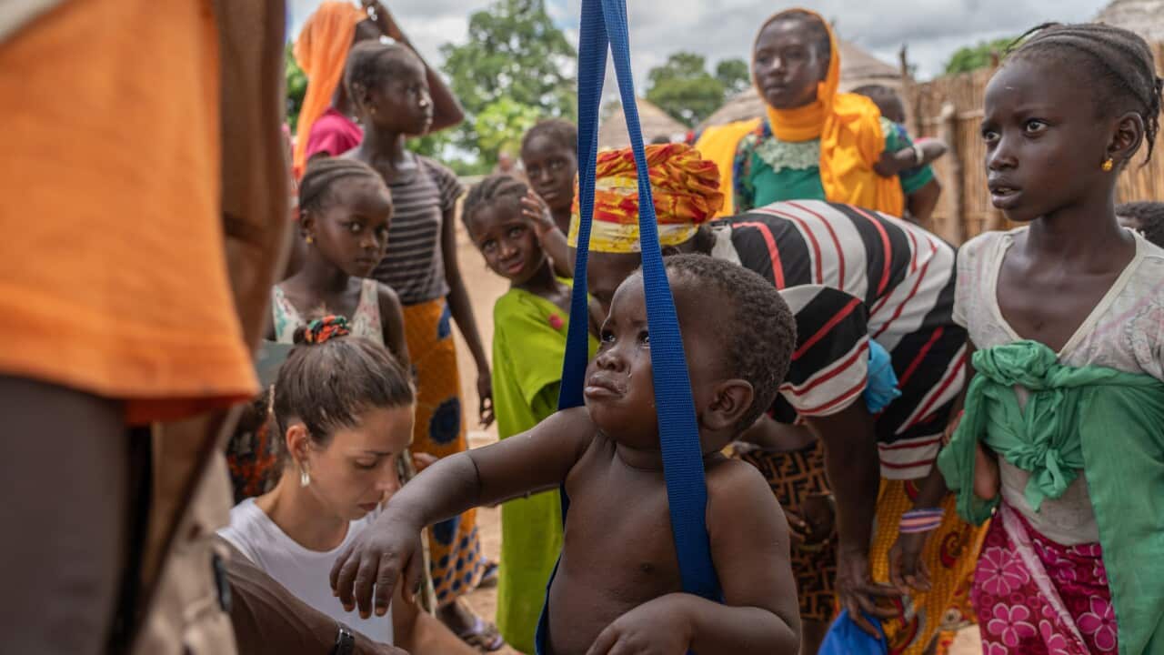 A health worker at the Malnutrition Rehabilitation and
