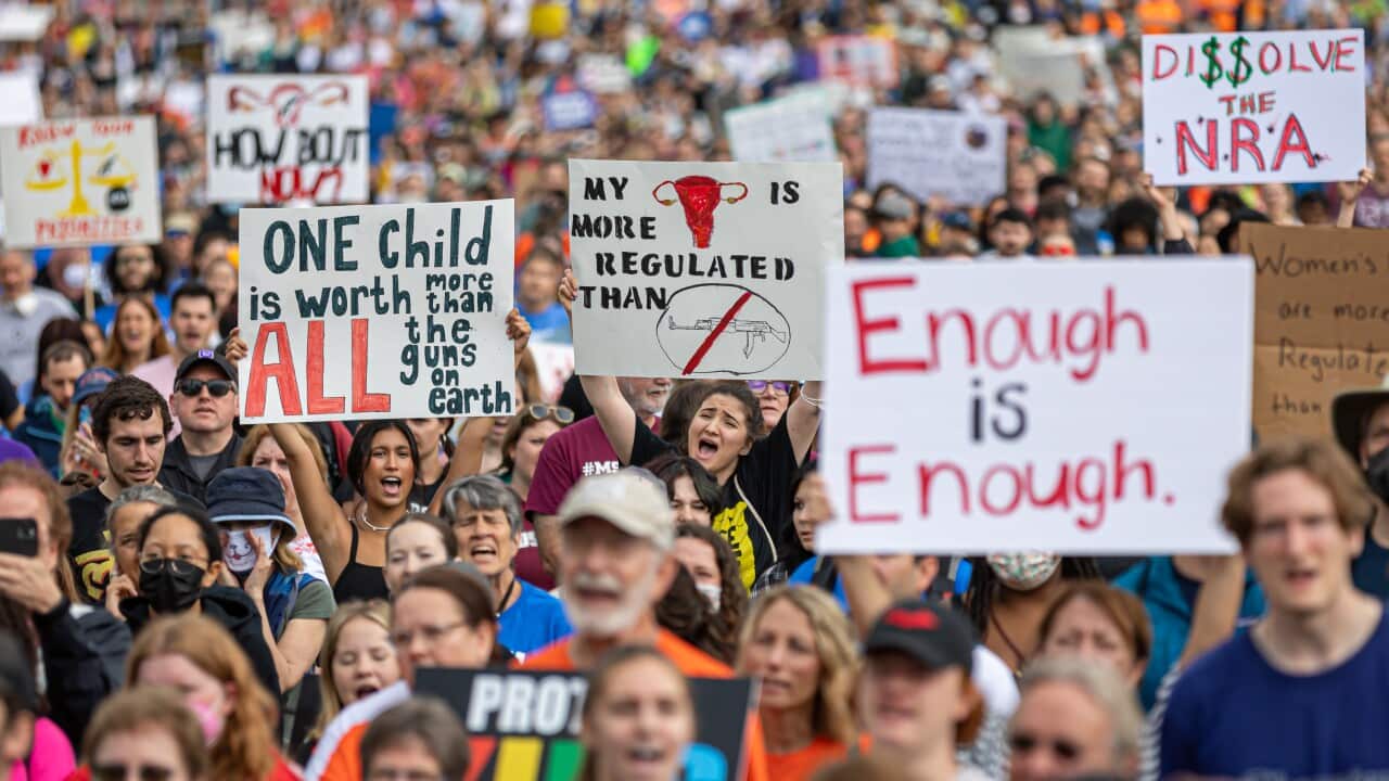 On June 11, 2022, thousands rally calling for stricter US gun laws during the second March for Our Lives Rally