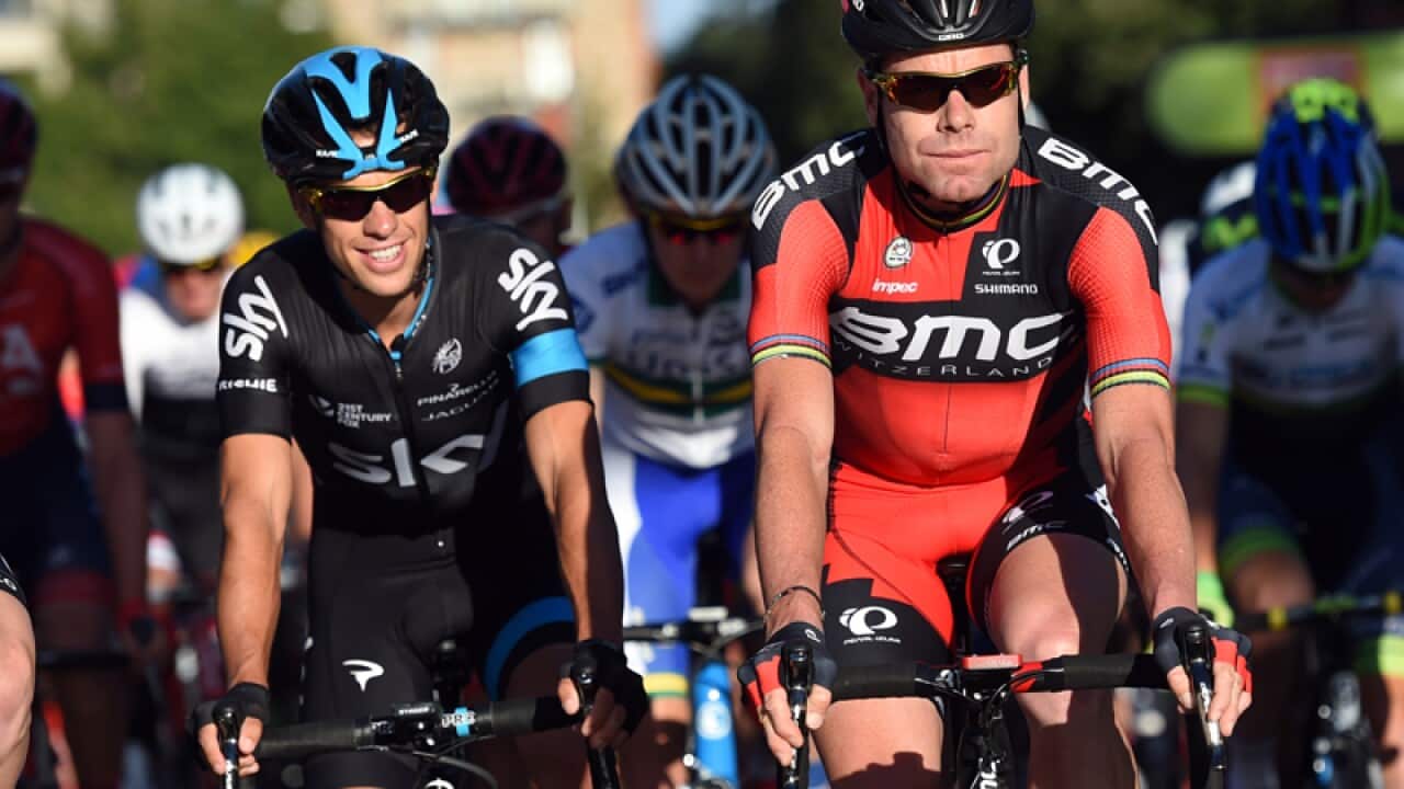 Cadel Evans (right) and Richie Porte