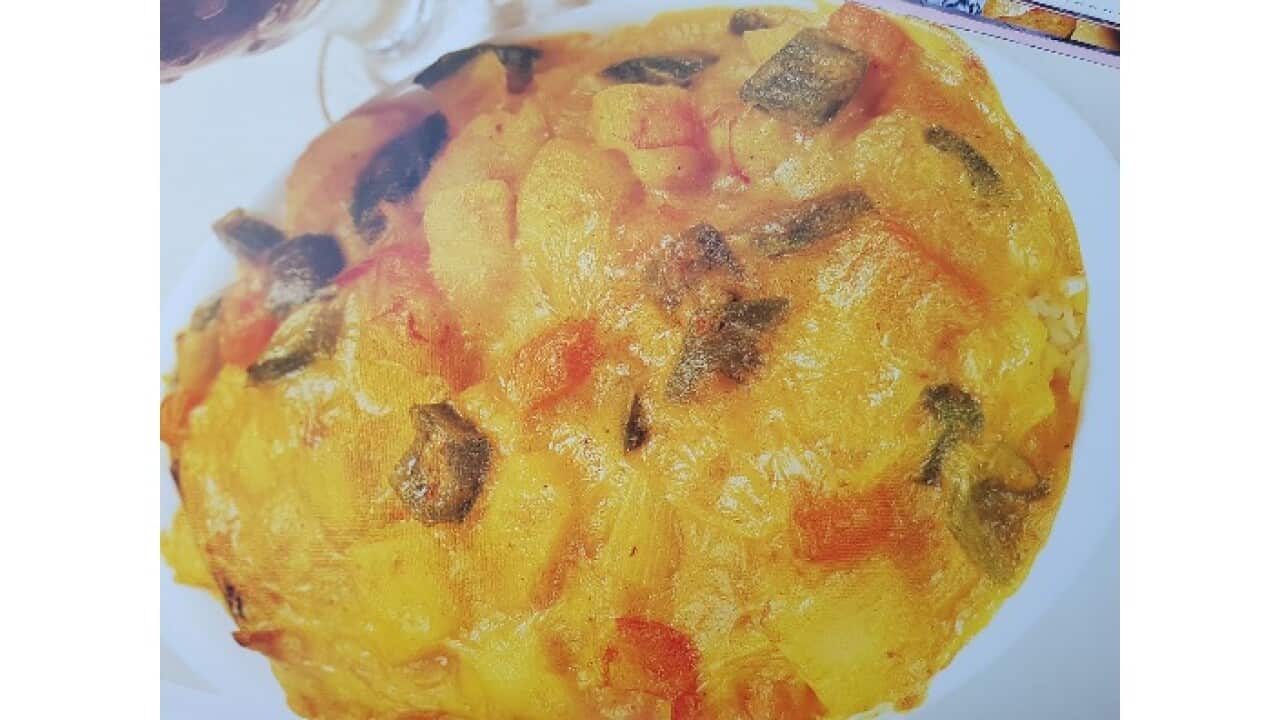 Portuguese style baked seafood rice