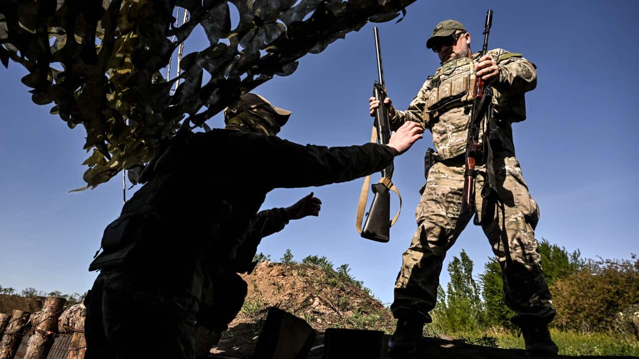 Ukrainian UAV pilots operate Domakha reconnaissance drone in Donetsk region