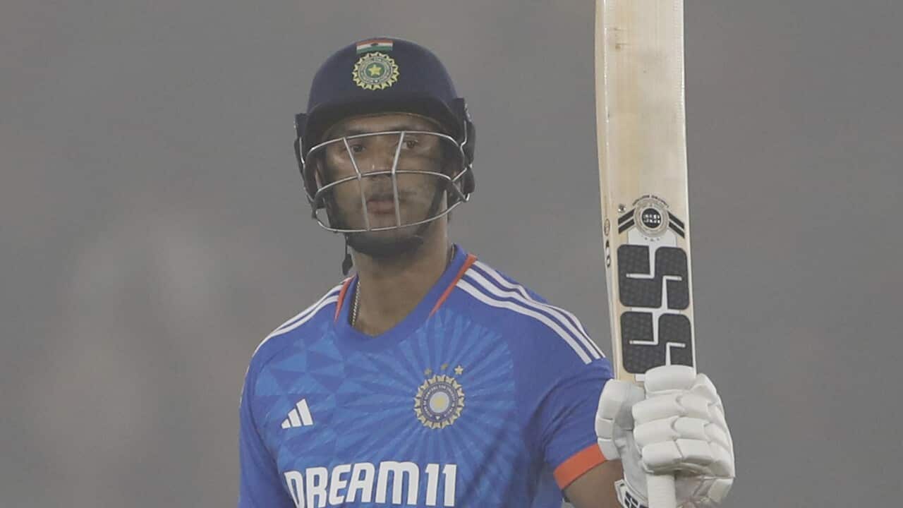 Shivam Dube celebrates his half-century