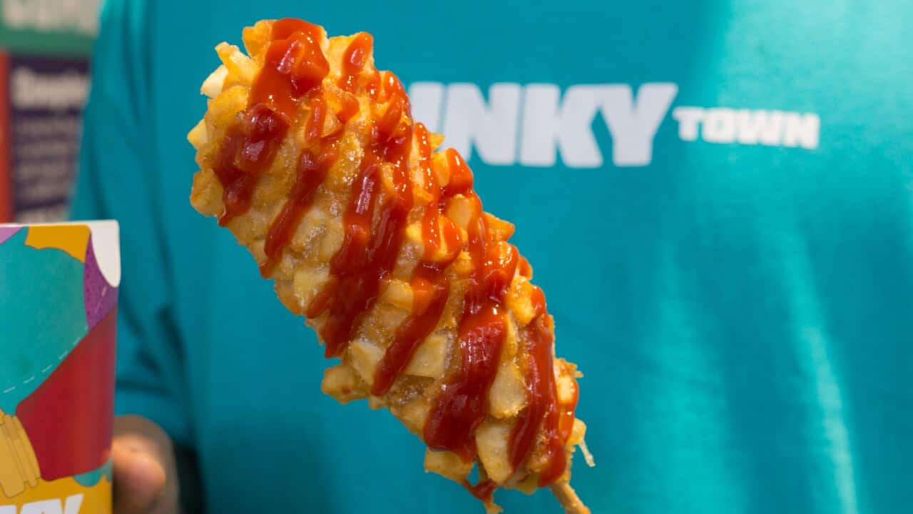 The Korean hot dogs covered in chips and ramen noodles SBS Food