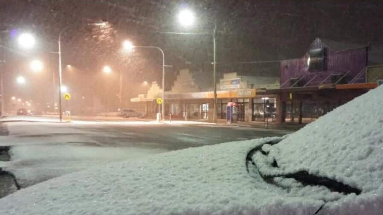 Snow in Stanthorpe, (Paul Tully/Twitter)