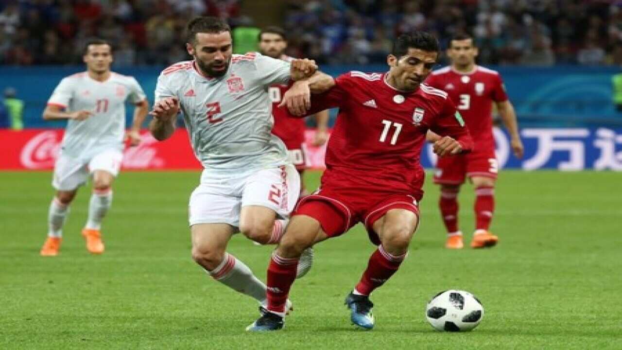 Spain and Iran deadlocked 0-0 at halftime