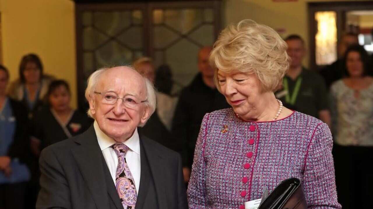 Michael D Higgins and his wife