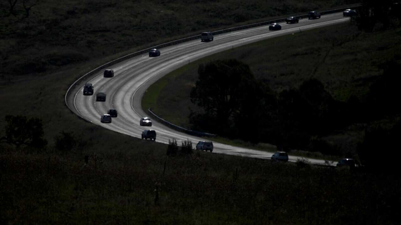 Cars seen on a freeway