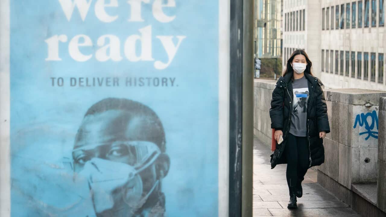 Woman wearing mask in London