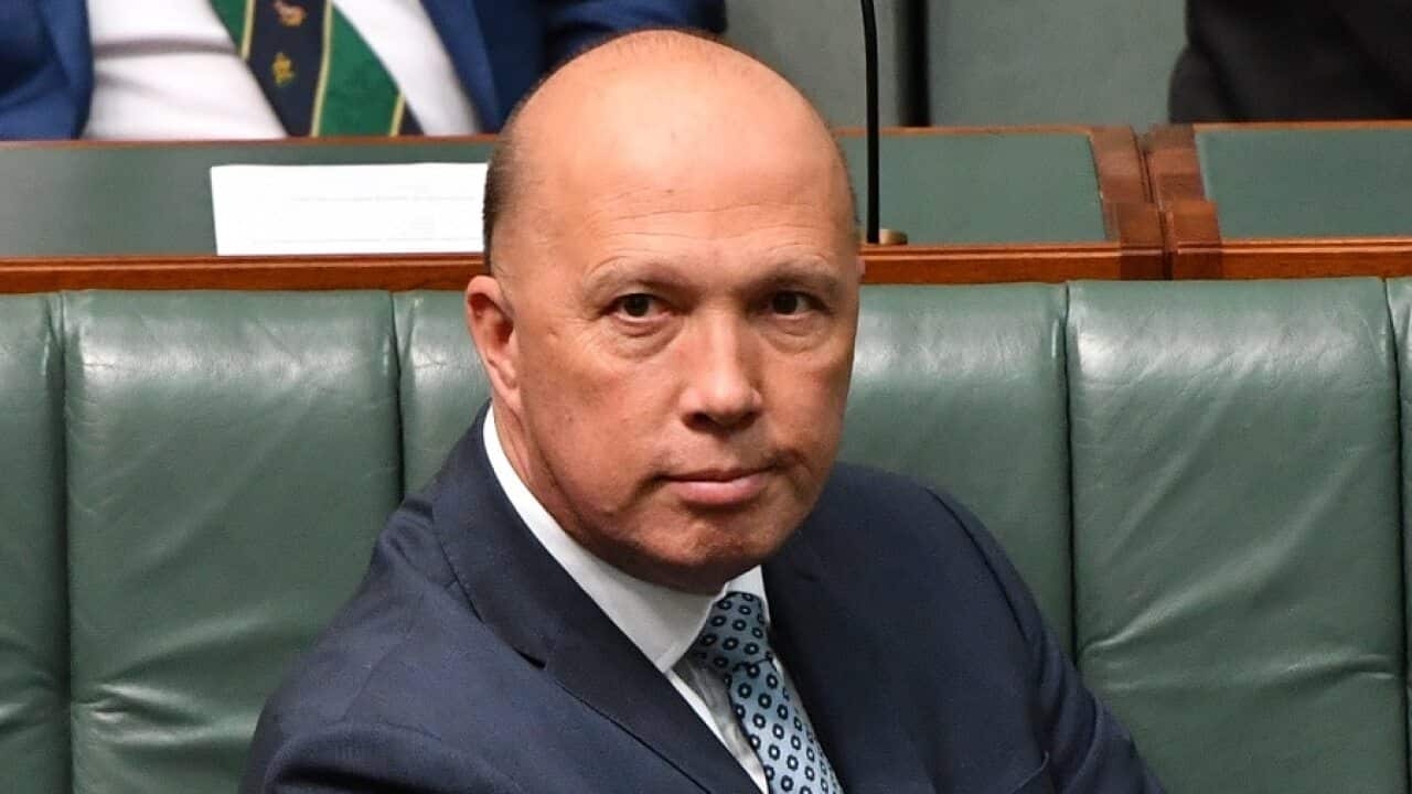 Minister for Home Affairs Peter Dutton in Parliament.