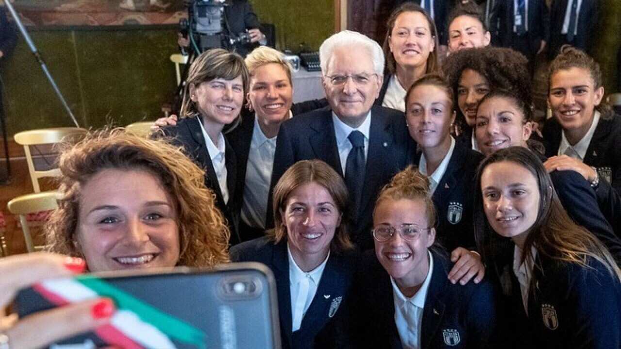Il selfie scattato da Cristiana Girelli per immortalare l'incontro col Presidente della Repubblica Sergio Mattarella