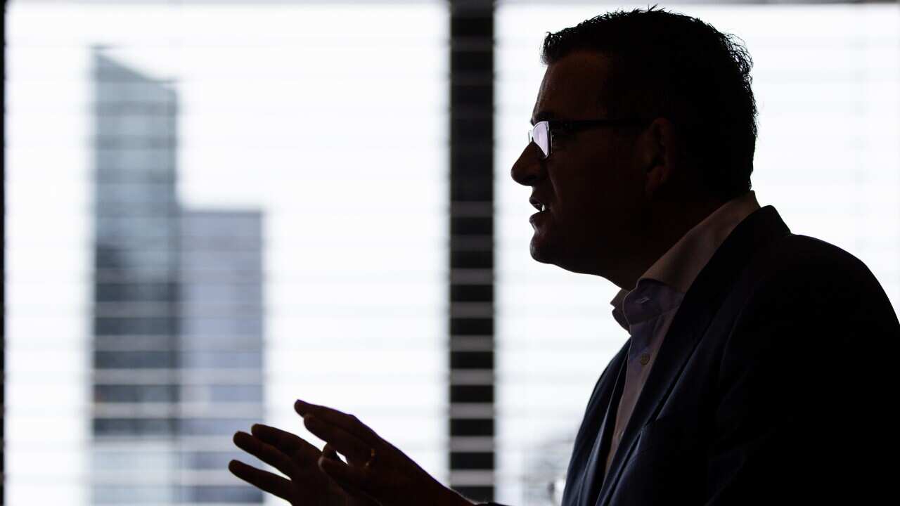 Victoria Premier Daniel Andrews speaks to media during the 2022 Victorian state election campaign