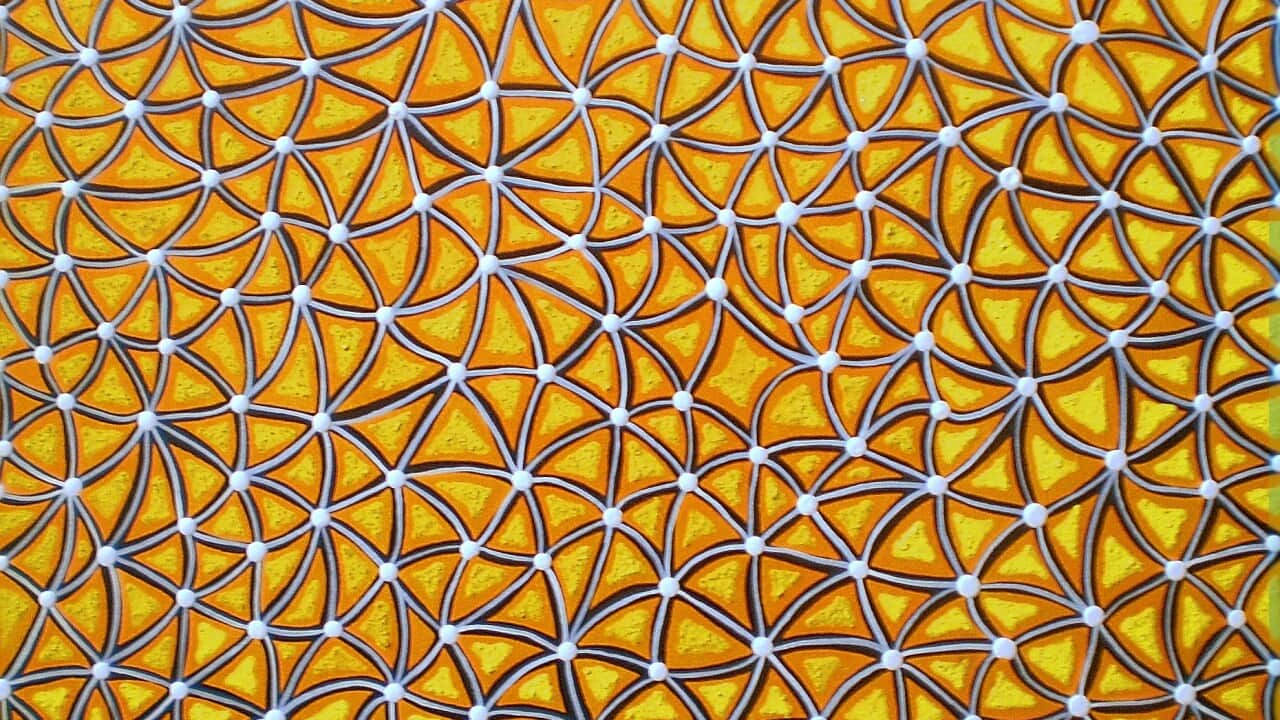 one of the paintings in a series called Desert Flowers by Bibi Barba, who is the artist launching a IP lawsuit against a hotel in Poland for the use of this work in its interior design.