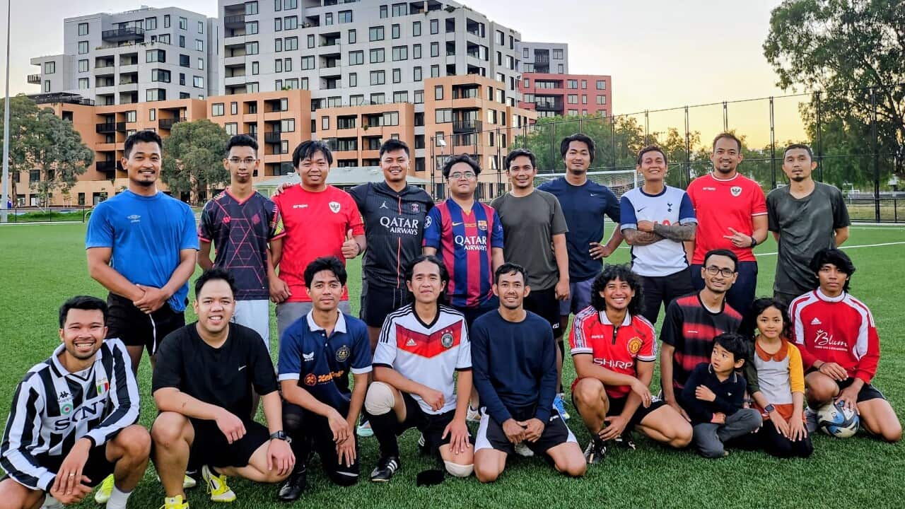Kemukus FC players gather for their weekly kickabout at Clifton Park in Brunswick, Melbourne on Sunday, 8 March 2026. Credit_ Supplied_Augi Jelita.jpg