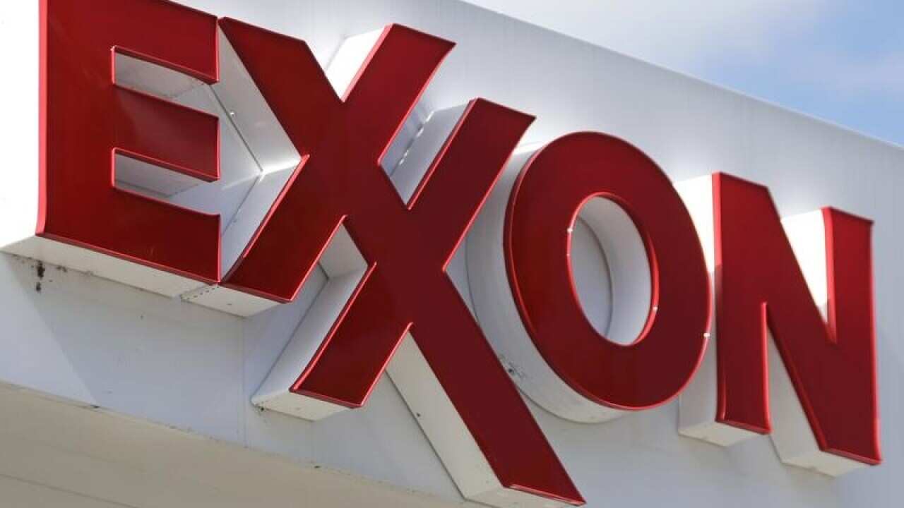 Exxon service station logo in Texas.