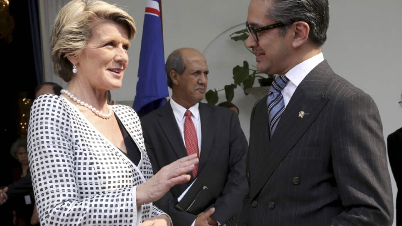 Foreign Minister Julie Bishop and her Indonesian counterpart