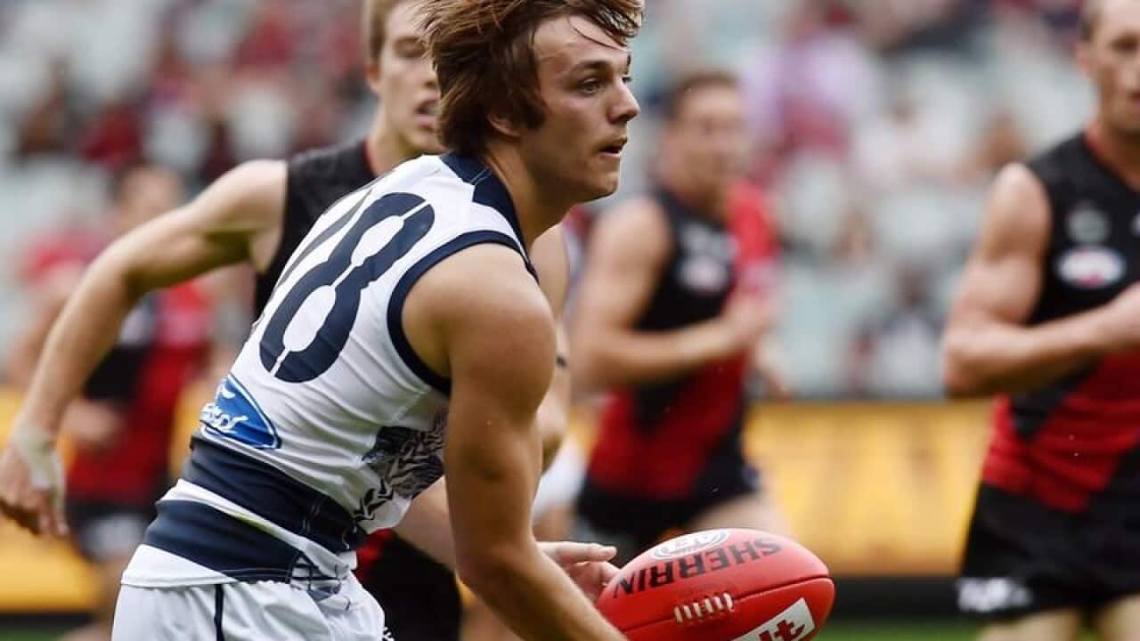 Cory Gregson of the Cats during the round 4 AFL match.