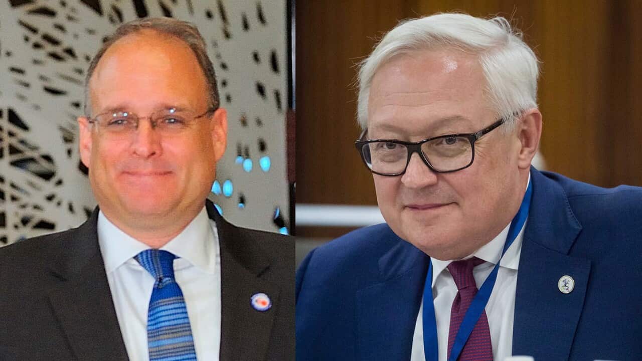 Marshall Billingslea, U.S. special presidential envoy for arms control and Russia's vice Minister of Foreign Affairs Sergei Ryabkov