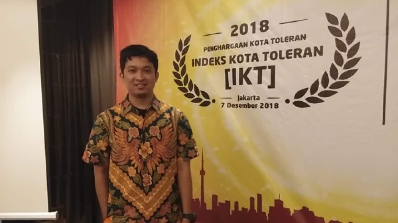 Ikhsan Yosarie at the launch of SETARA Institute’s research findings on the City Tolerance Index 2018 at Ashley Hotel, Jakarta, 12 Jul 2019.