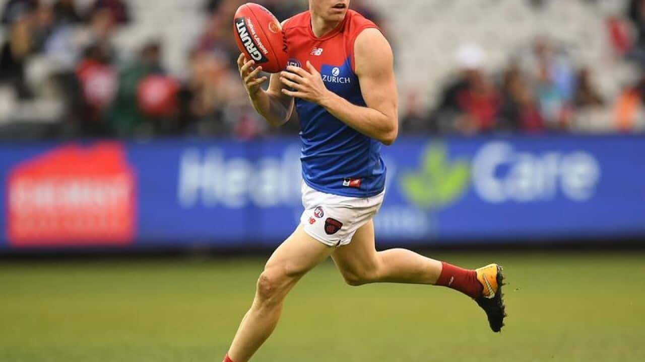 A file image of AFL player Tom McDonald of the Demons in action.
