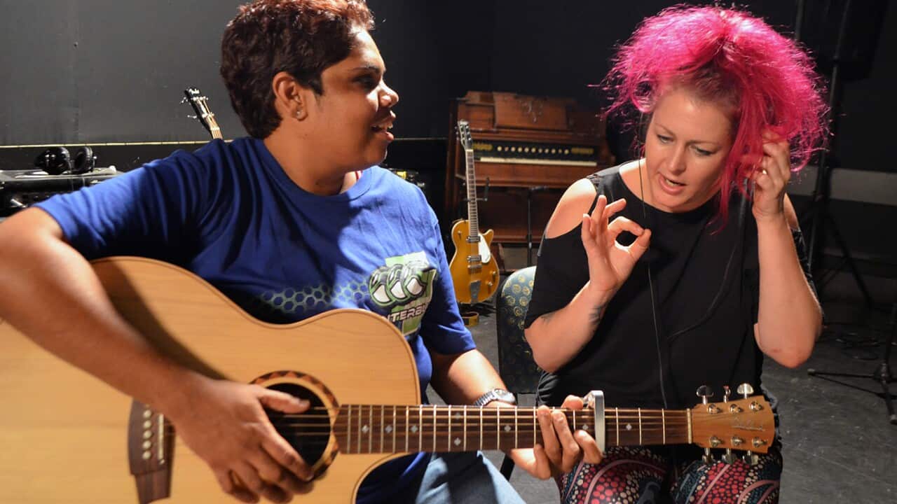 Desert Diva Bronwyn Stuart in the studio with Mentor Dallas Frasca