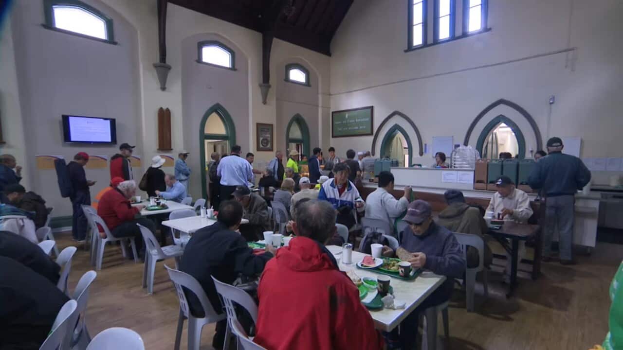 A meal is served at the Exodus Foundation in Sydney (SBS)
