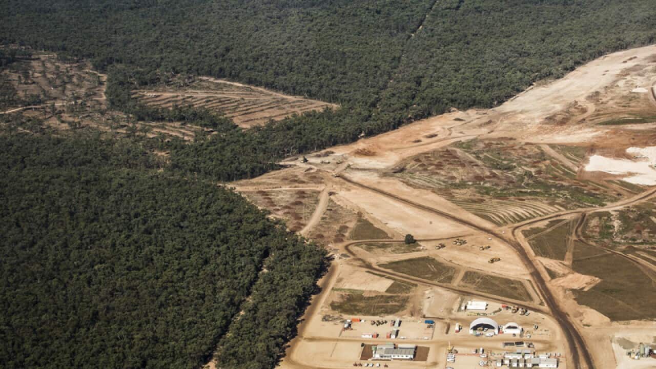 Aerial photo of the Maules Creek coal mine development