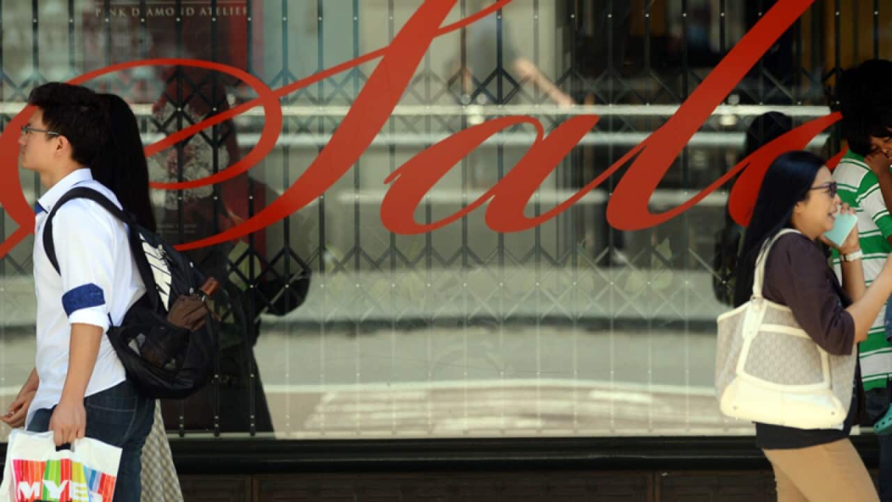 Australian consumers charge through York St, Sydney
