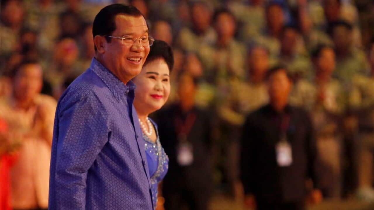 Cambodian prime minister Hun Sen and his wife Bun Rany