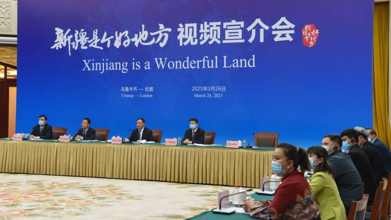 A joint video promotion event for Xinjiang with the Chinese embassy in Britain held in Urumqi, northwest China's Xinjiang Uygur Autonomous Region on 26 March.