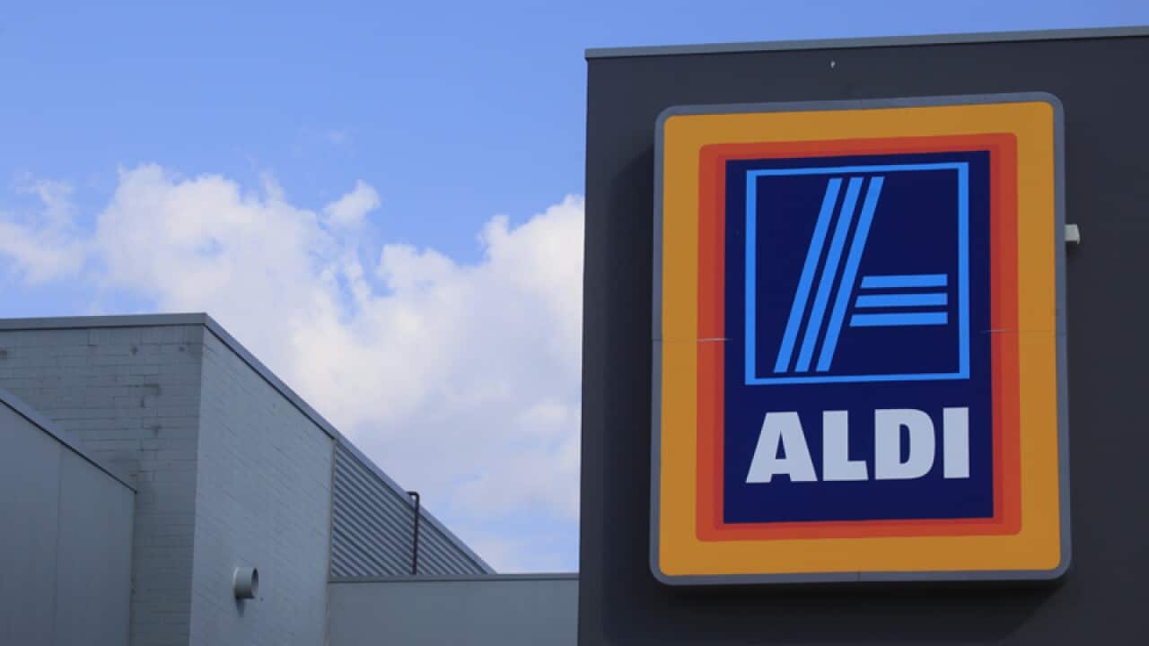 An Aldi supermarket sign
