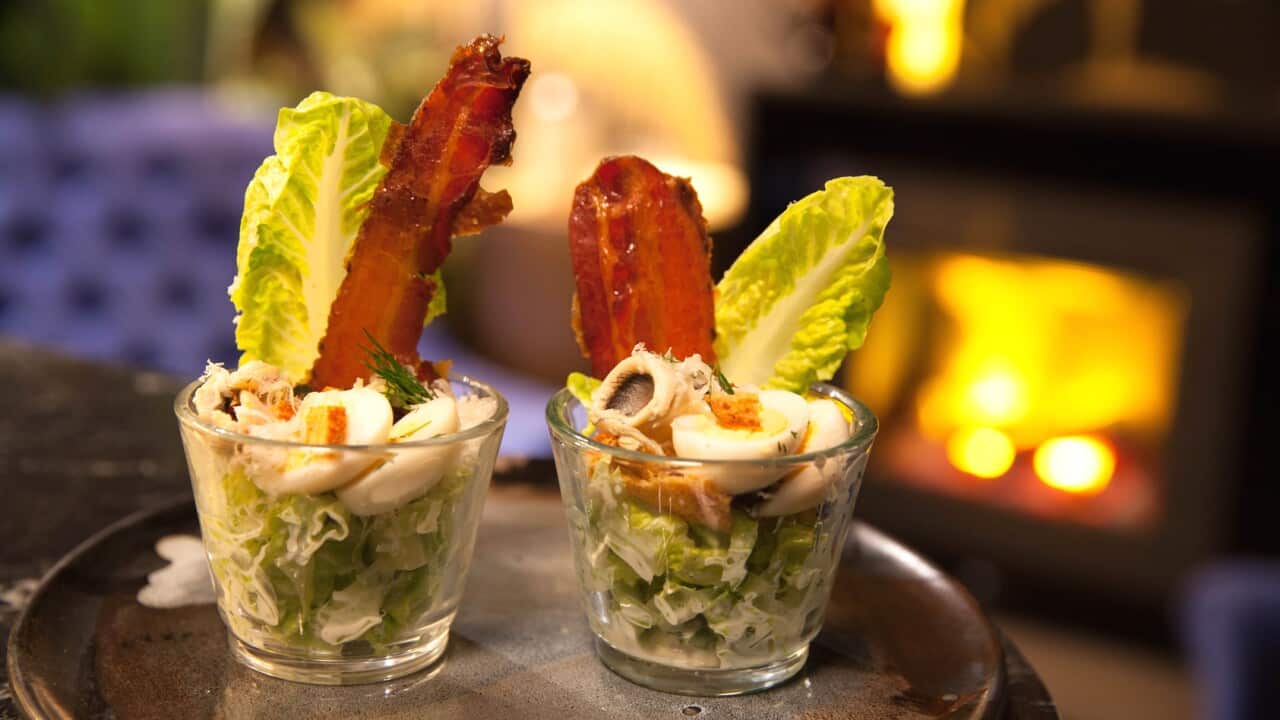 Caesar salad flutes