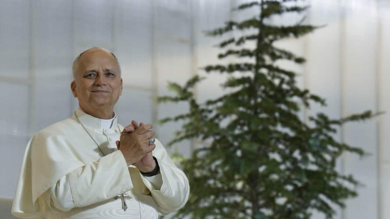 LEBANON - POPE LEO XIV MEETS WITH YOUTHS DURING A VISIT TO THE MARONITE PATRIARCHATE IN BKERKE , NORTH OF THE CAOITAL BEIRUT - 2025/12/1