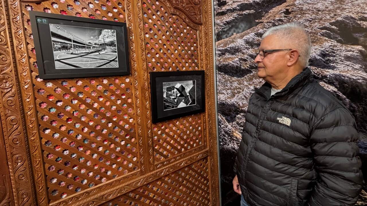 Harsha Gautam at his photo exhibition in Sydney on Friday, 13 June 2025.