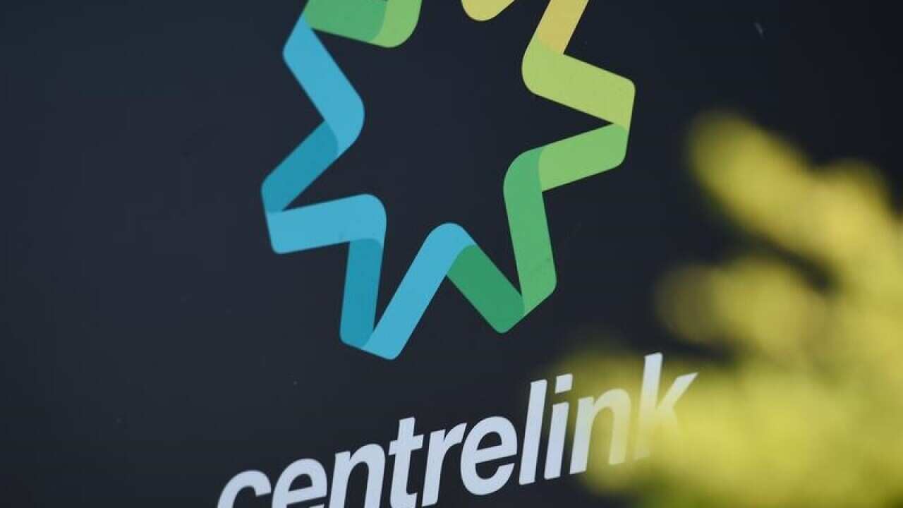A Centrelink sign in Melbourne.