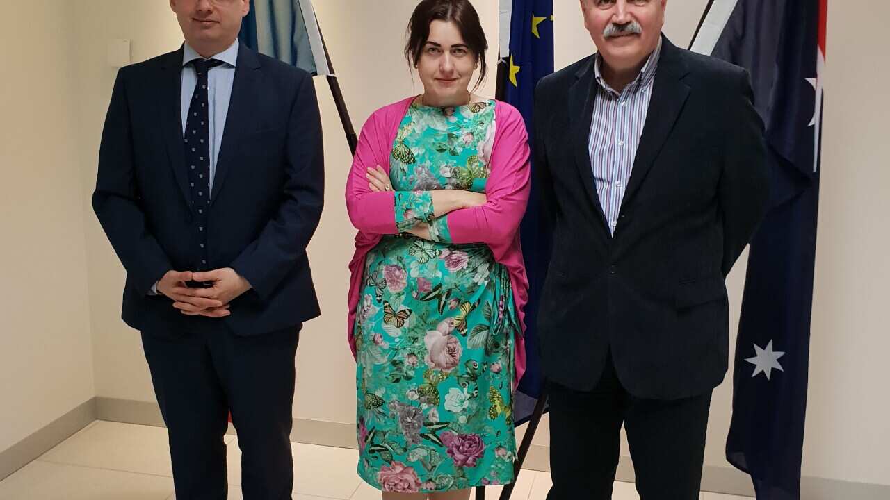 Consul Daniel Besliu, Ambassador Nineta Barbulescu and Carol Kalauz