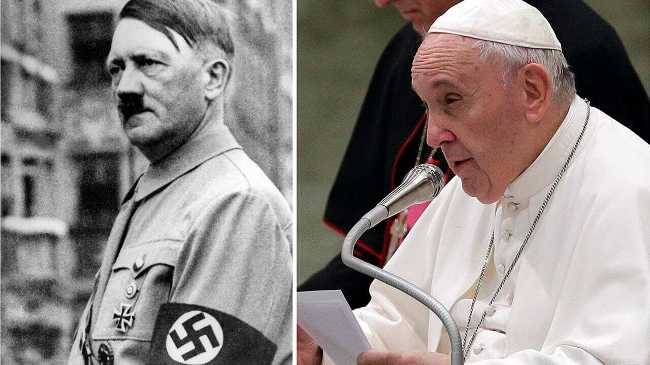 The Pope says he is "concerned because we hear speeches that resemble those of Hitler in 1934" in the modern political debate.