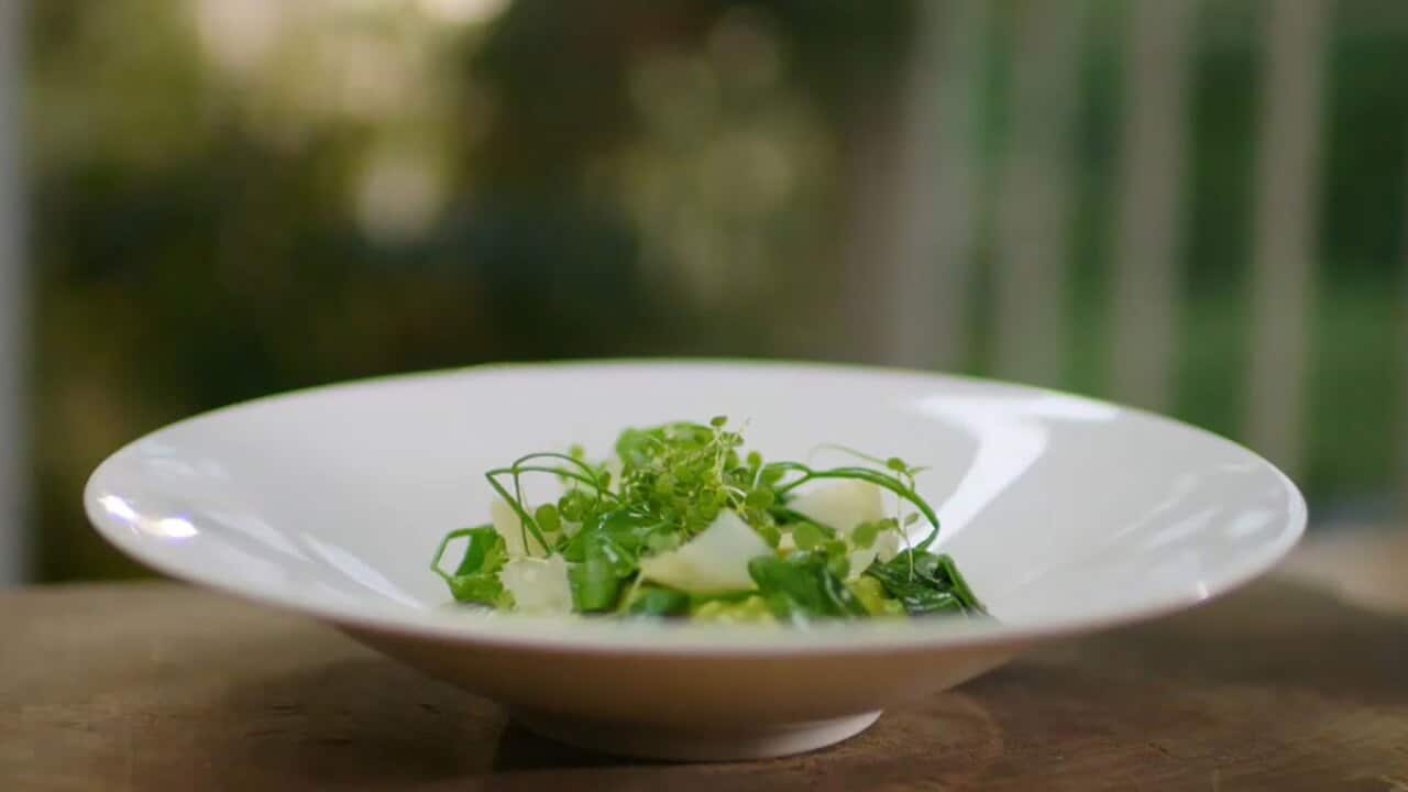 Spring pea risotto
