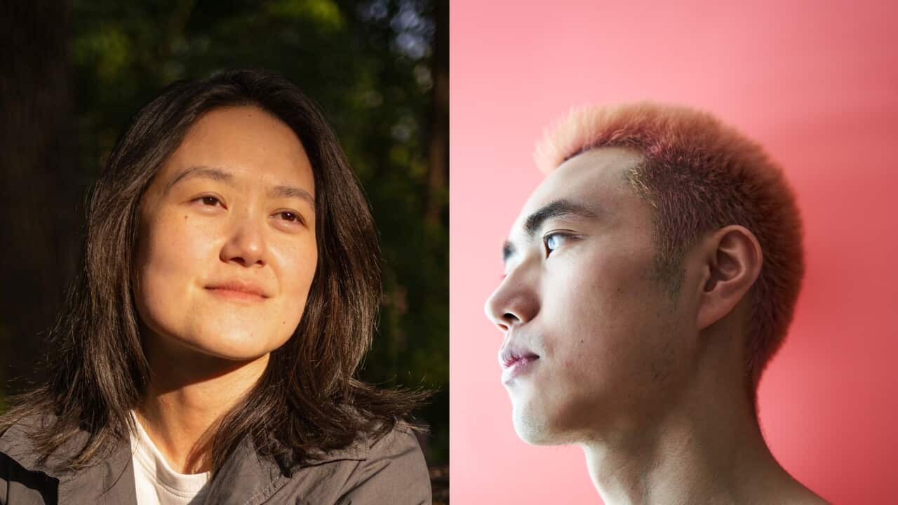 上海酷儿艺术家一踢（左）和康康（右）